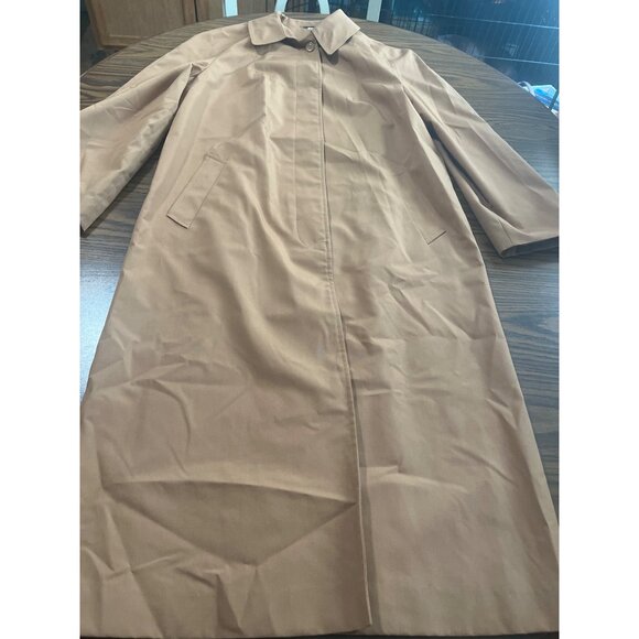Sears The Fashion Place vintage caramel button front collars rain coat size 16 - Picture 3 of 9